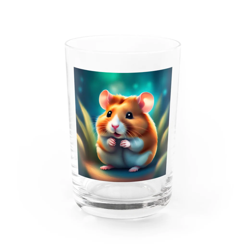 安田ワールドのハムスターのイラストグッズ Water Glass :front