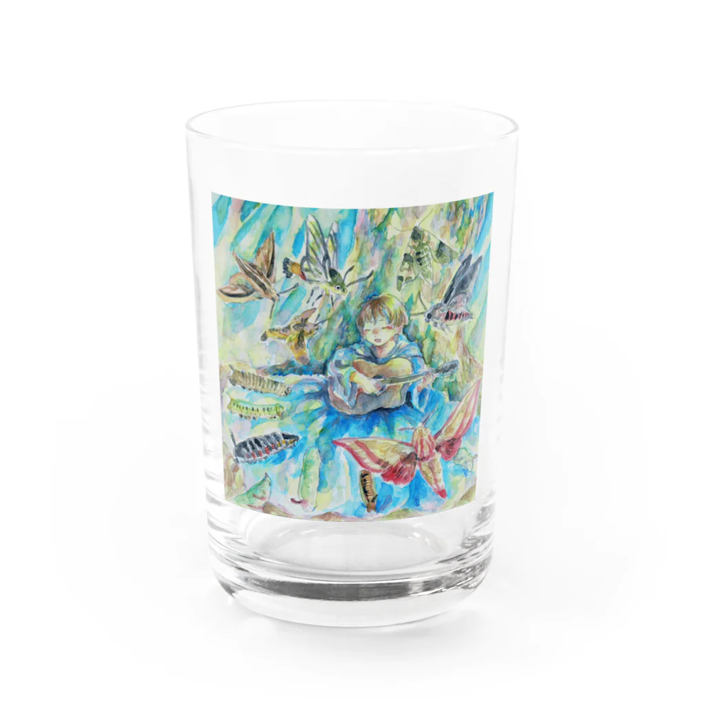 石原有輝香 official SUZURIのスズメガの森 designed by クスノキ陽菜 Water Glass :front