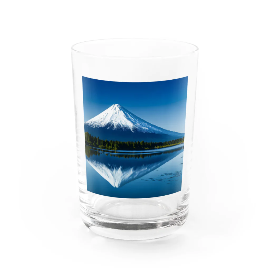YASU1の湖に反射する富士山 グラス前面