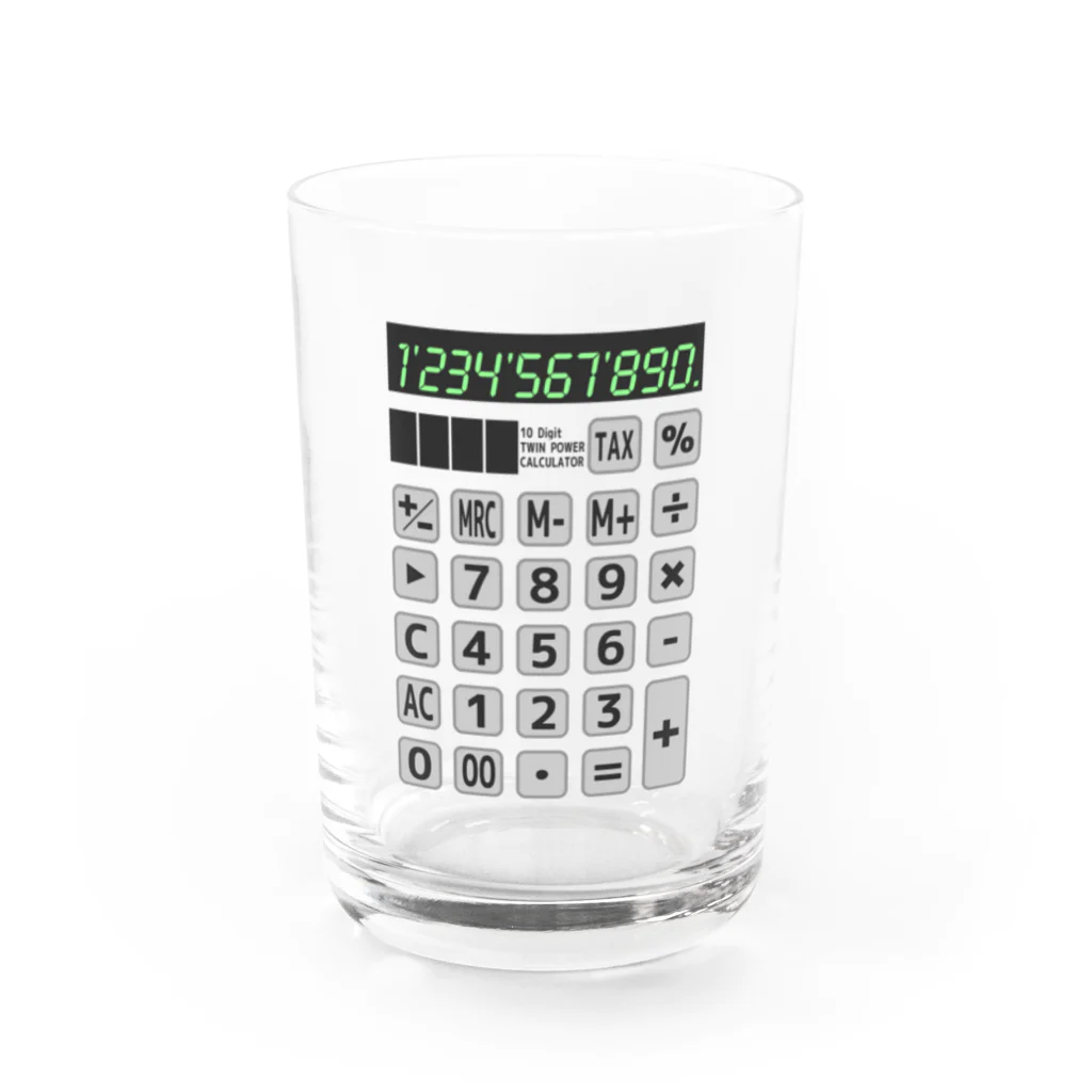 Achiとハトとみんなの店の電卓 Calculator Water Glass :front