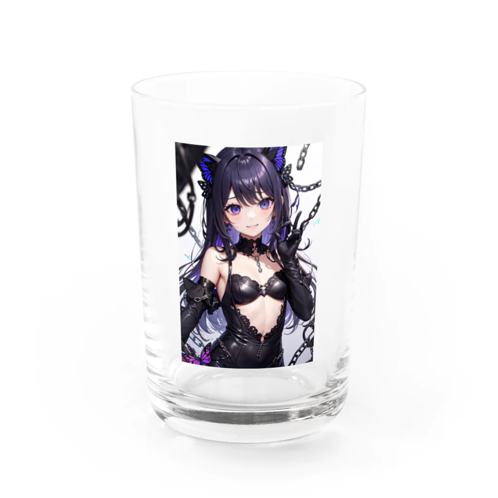 hokusoのAIイラストグッズ（蝶と鎖） Water Glass :front