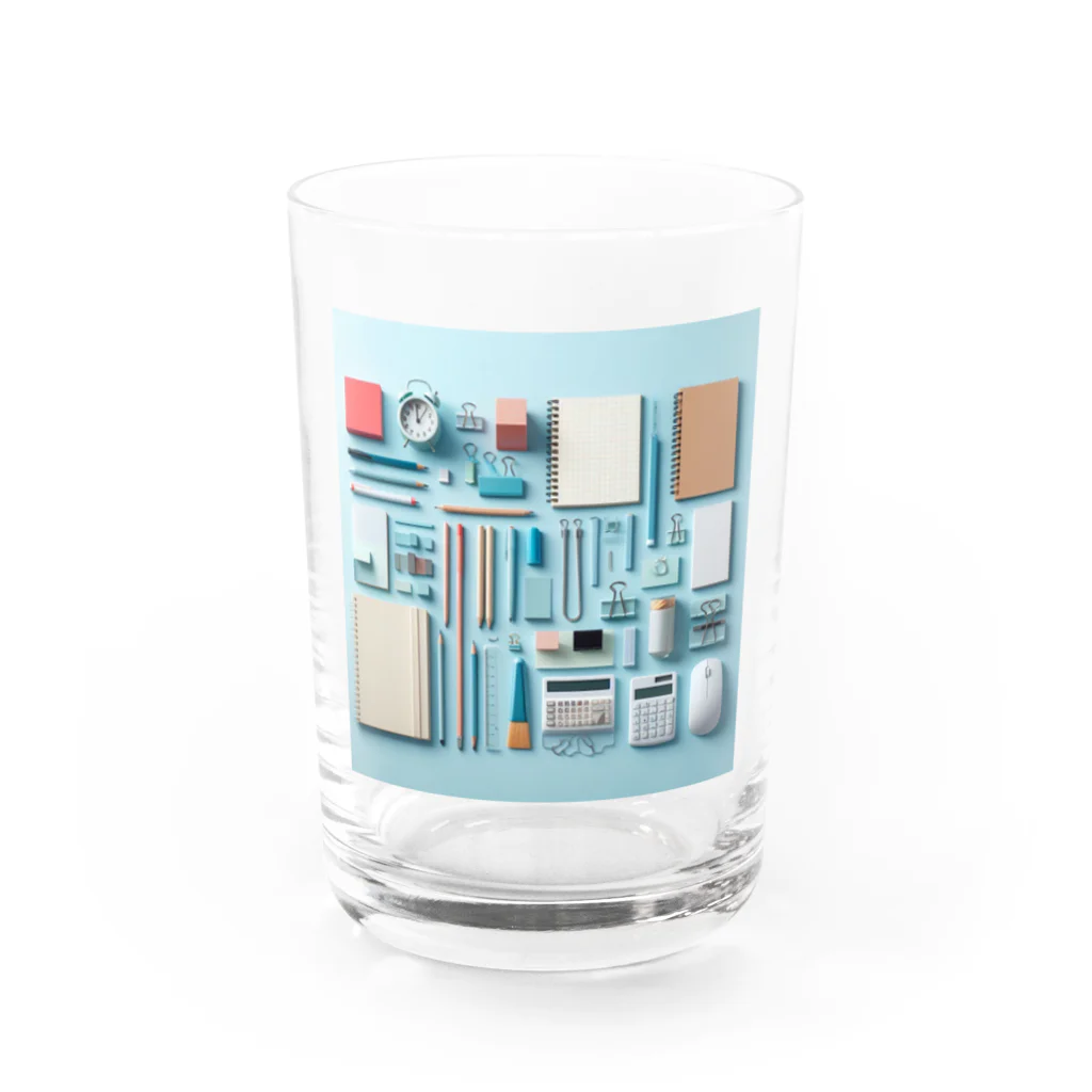 Lock-onの文房具大好き❤青色03 Water Glass :front