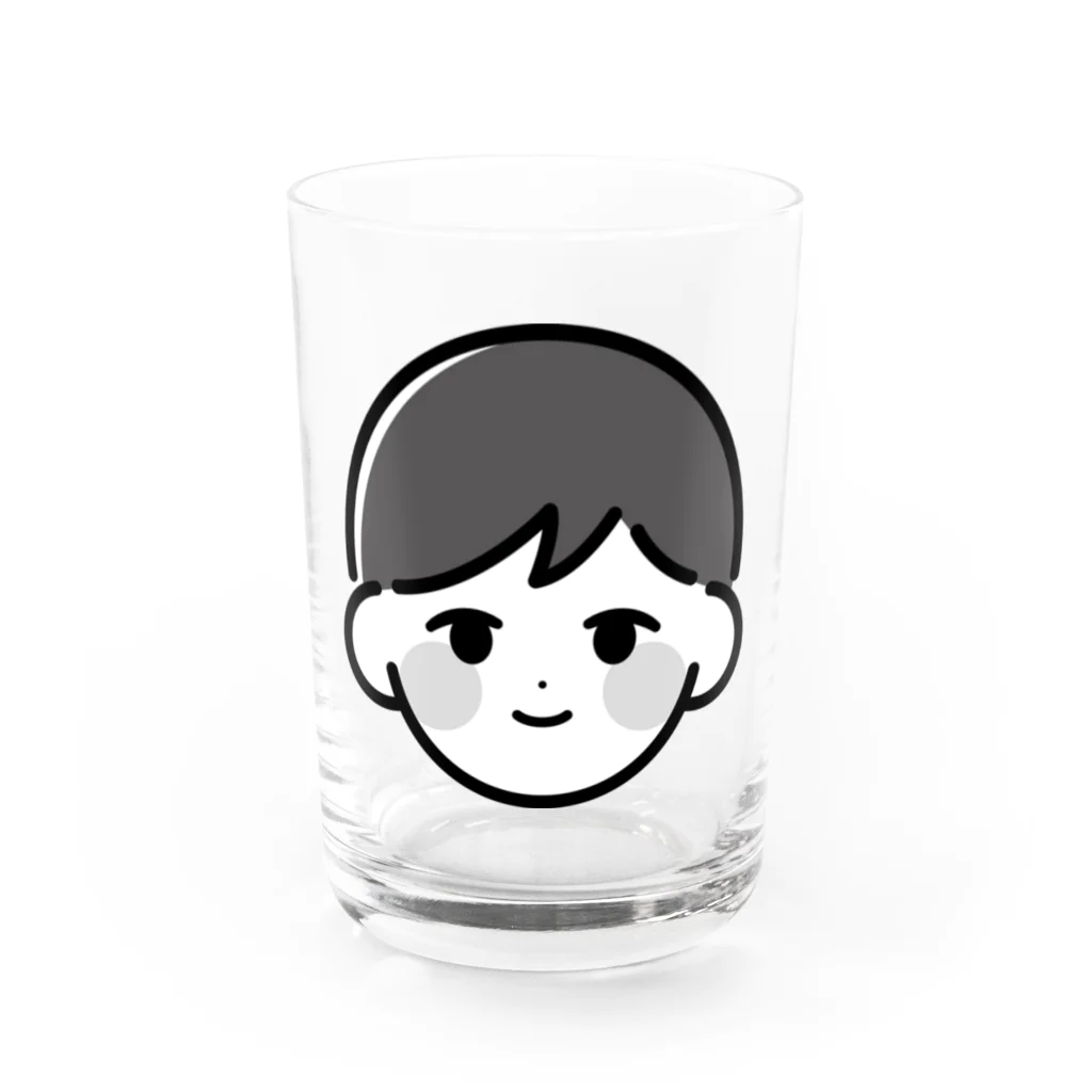 ashitakara_honkidasuのboy_line black Water Glass :front