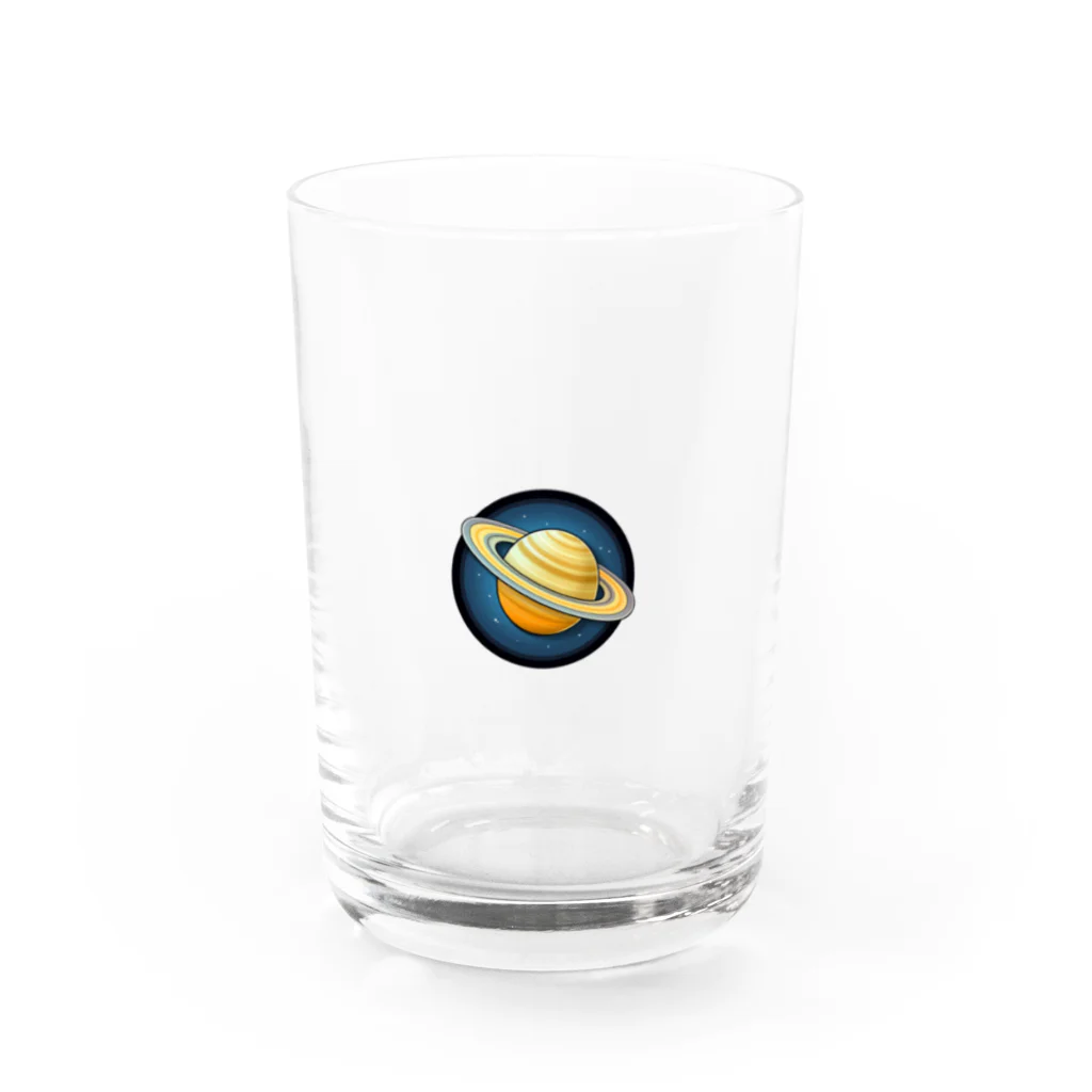 GalaxyGiftのかわいい土星のイラスト Water Glass :front