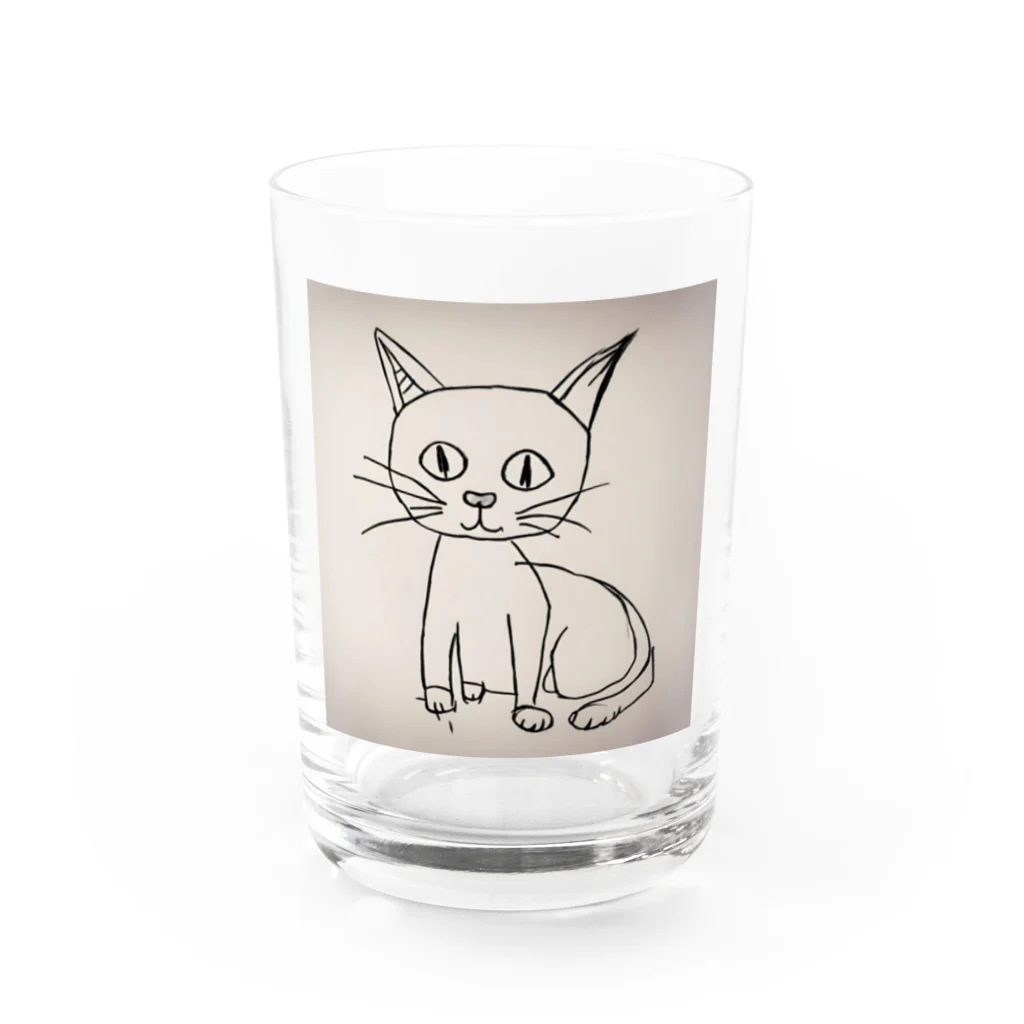 Kemasatariの猫の絵 Water Glass :front