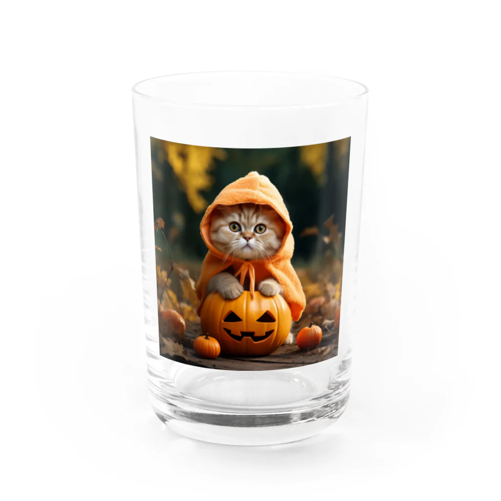 Catharinesのネコのハロウィン Water Glass :front