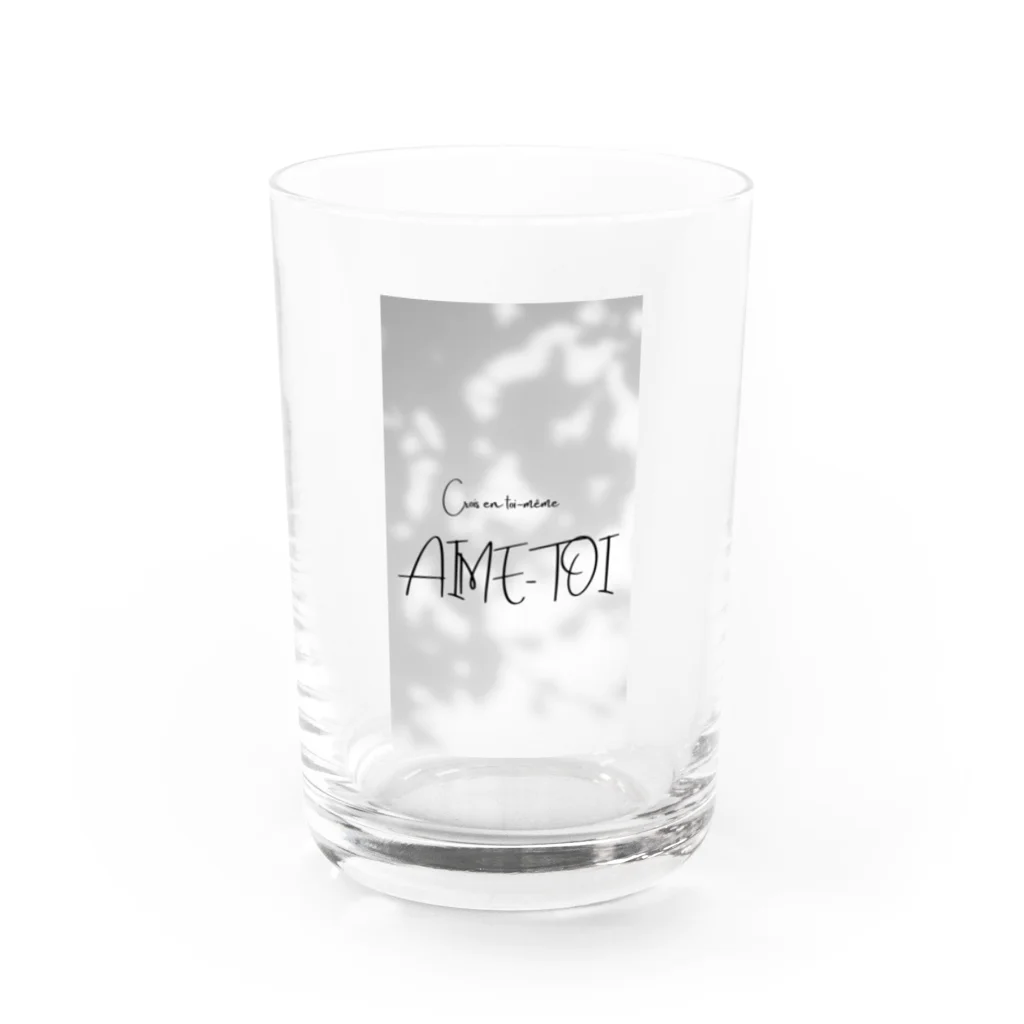 zillのフランス語だから恥ずかしくないポジティブメッセージ Water Glass :front