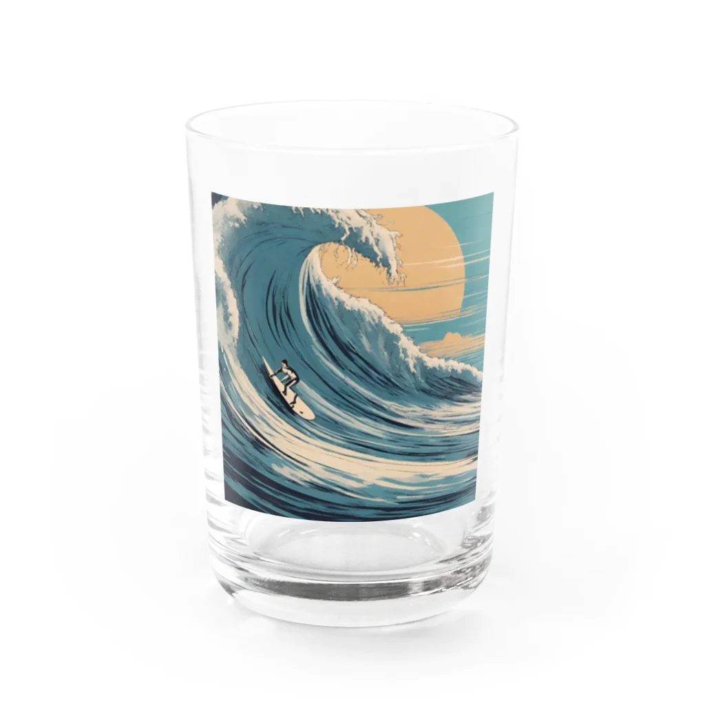 takotakoのクラシックサーフィン Water Glass :front