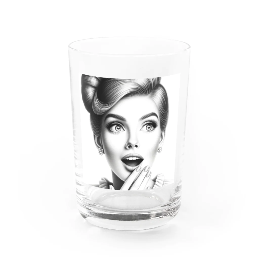 aoyama1964の驚く女性 Water Glass :front