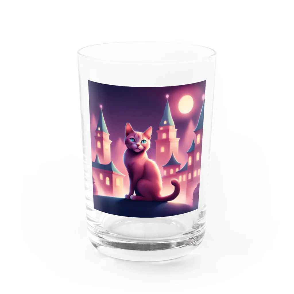 etwoshopのMoonlit Catwalk Water Glass :front