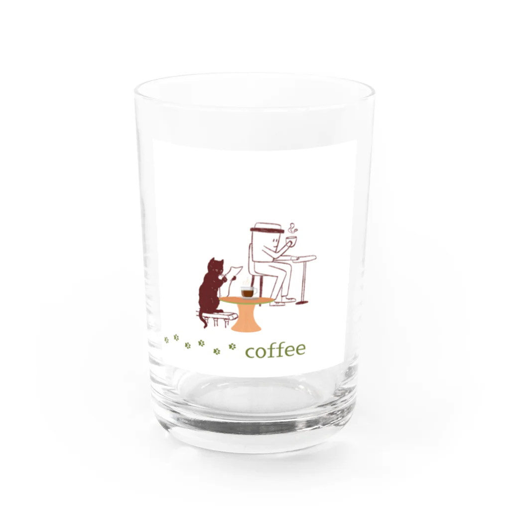 猫とカフェのコーヒータイム Water Glass :front