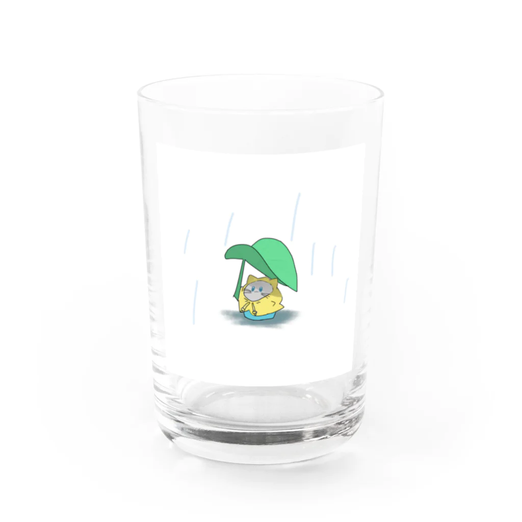 強風フラッシュバンの雨にゃんこ Water Glass :front