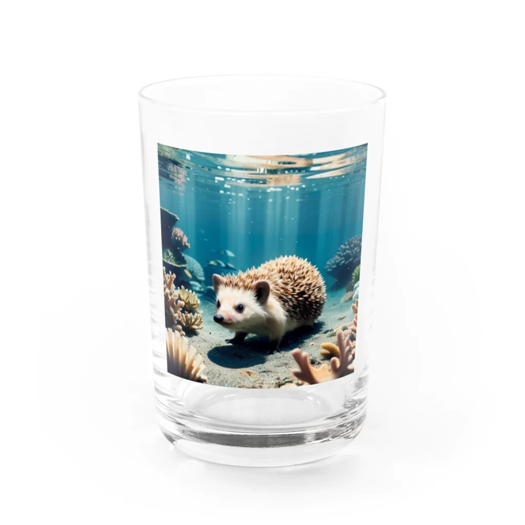 人魚の夢のサンゴハリネズミ Water Glass :front