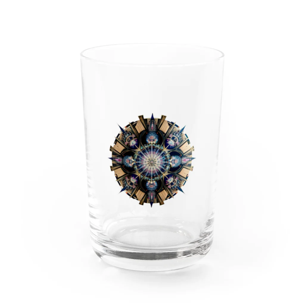 jajamarupotetoの幾何学模様（曼荼羅風、混沌） Water Glass :front