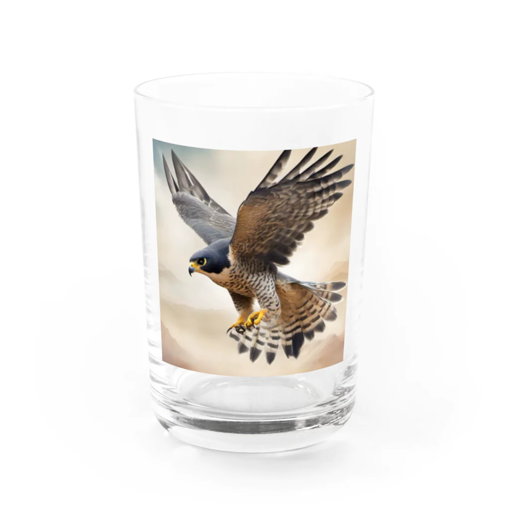 千裕アトリエ（いつもありがとう）のカラカラ (Peregrine Falcon) グラス前面