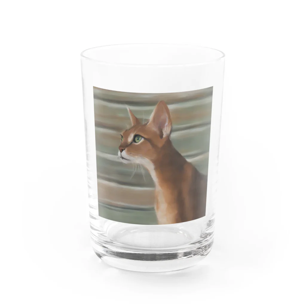 千裕アトリエ（いつもありがとう）のアビシニアン　Abyssinian cat Water Glass :front