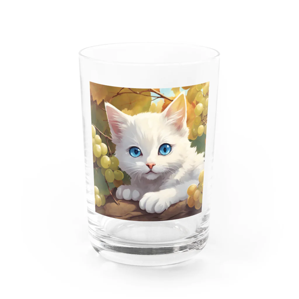 yoiyononakaの葡萄畑の番猫02 Water Glass :front