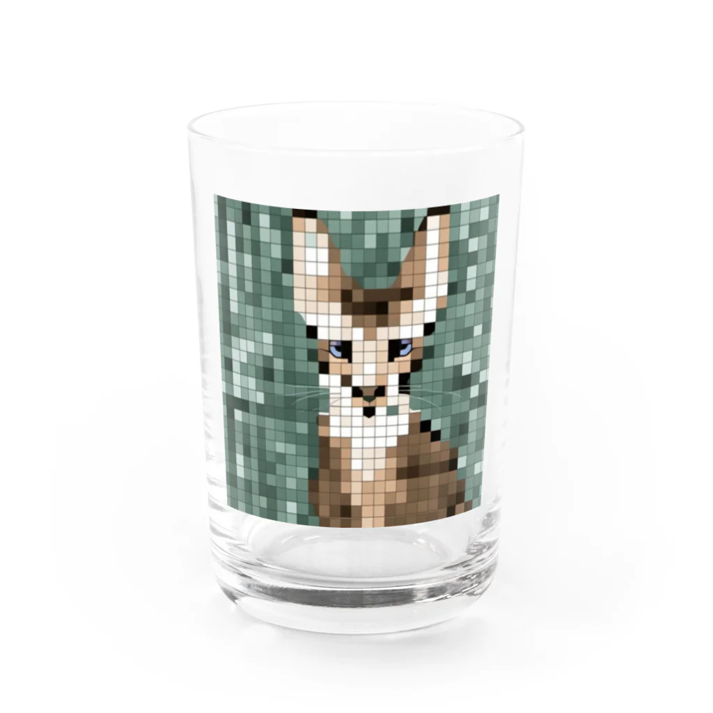 kindonesiaのドット絵のヒマラヤンキャット Water Glass :front