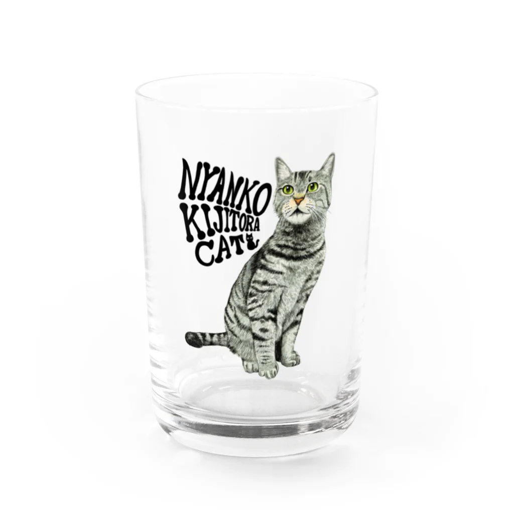 もっち（mocchi）のキジトラ猫ちゃん Water Glass :front