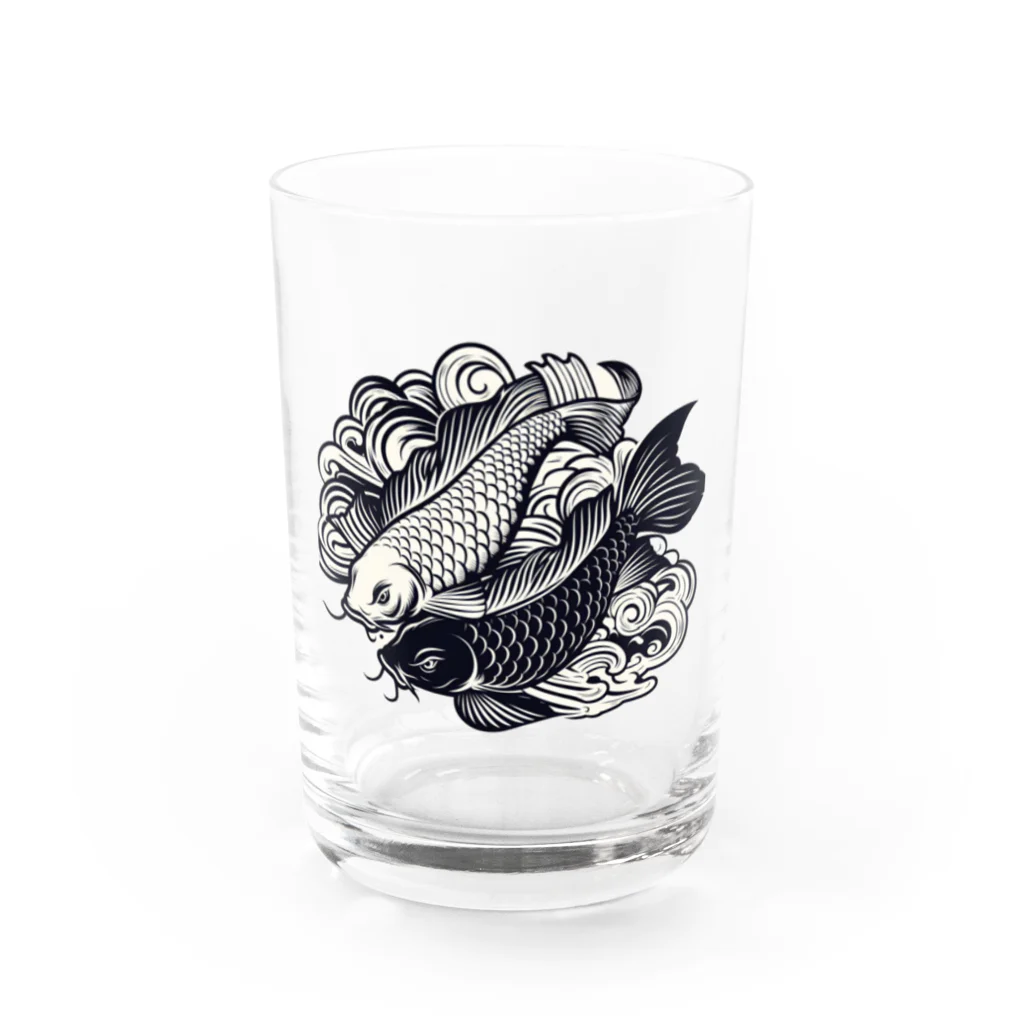 SADOM graphicsの二匹の鯉 Water Glass :front