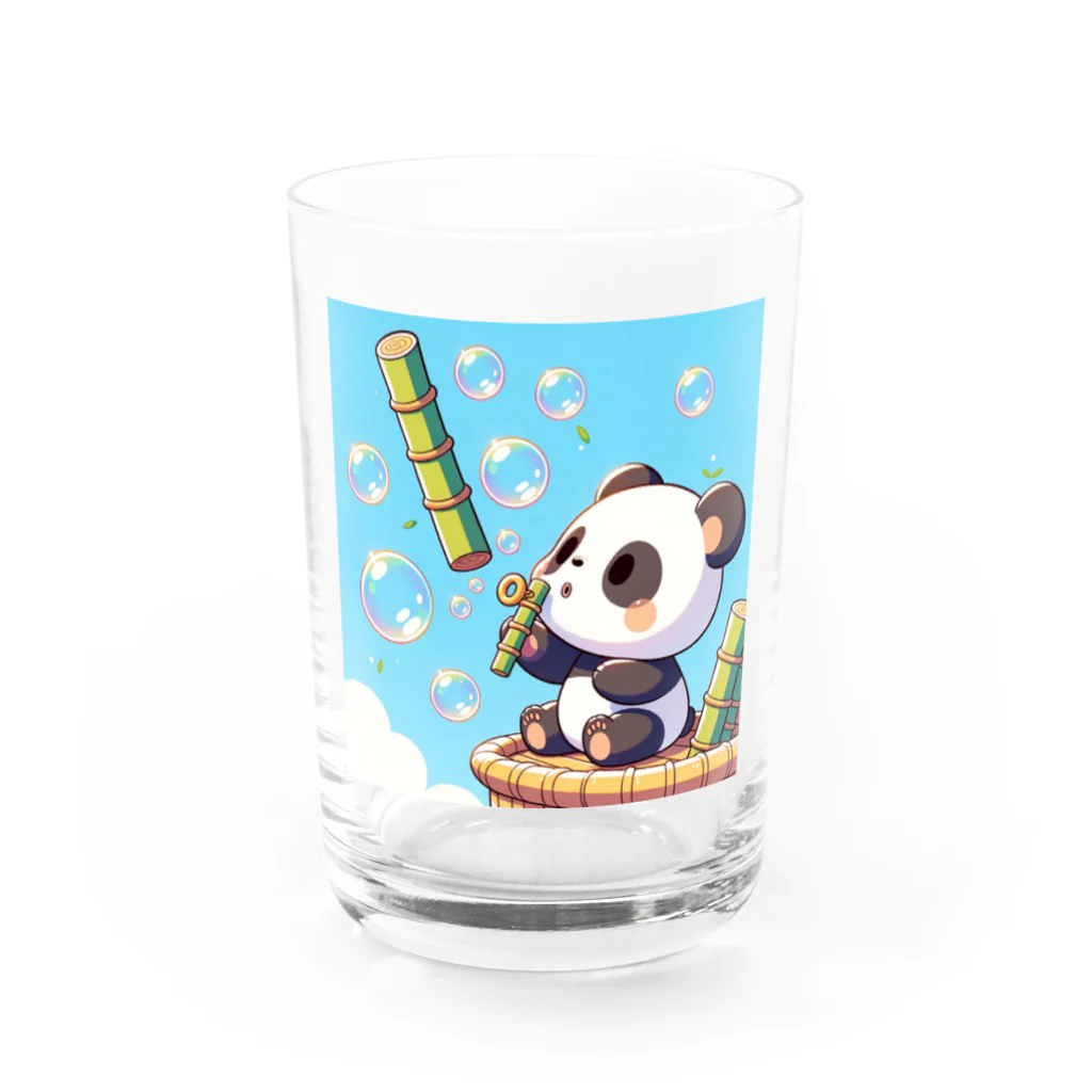 ぷにぷにのシャボン玉パンダくん Water Glass :front