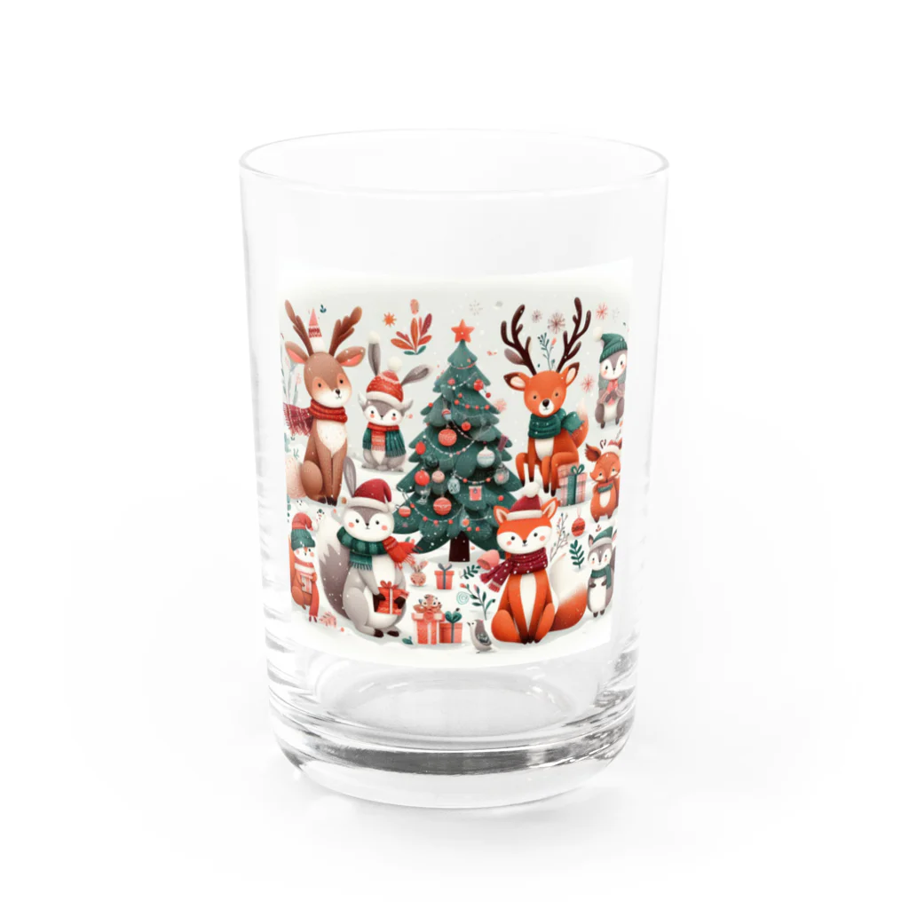 ほんわかショップの森のクリスマス会 Water Glass :front