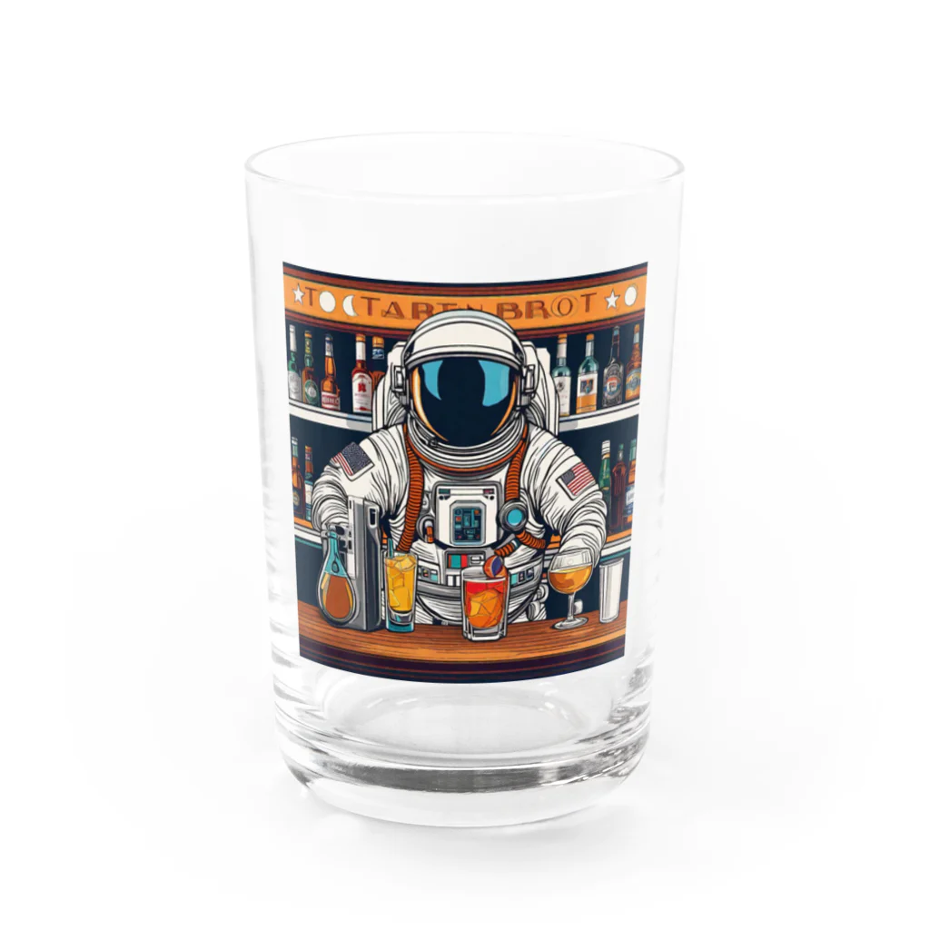 宇宙開発デザイン科の宇宙飛行士のバーテンダー Water Glass :front