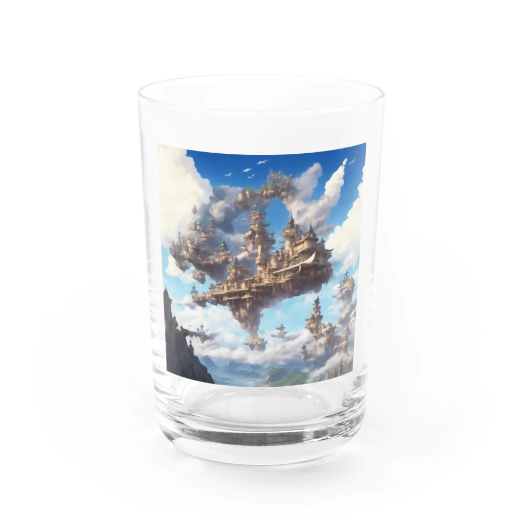 SetsunaAIの空に浮かぶ島のファンタジーグッズ グラス前面