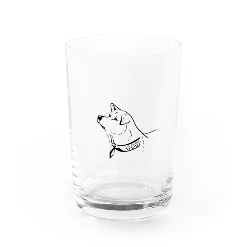 梅正屋の祝秋田犬ハチ生誕100年記念グッズ Water Glass :front