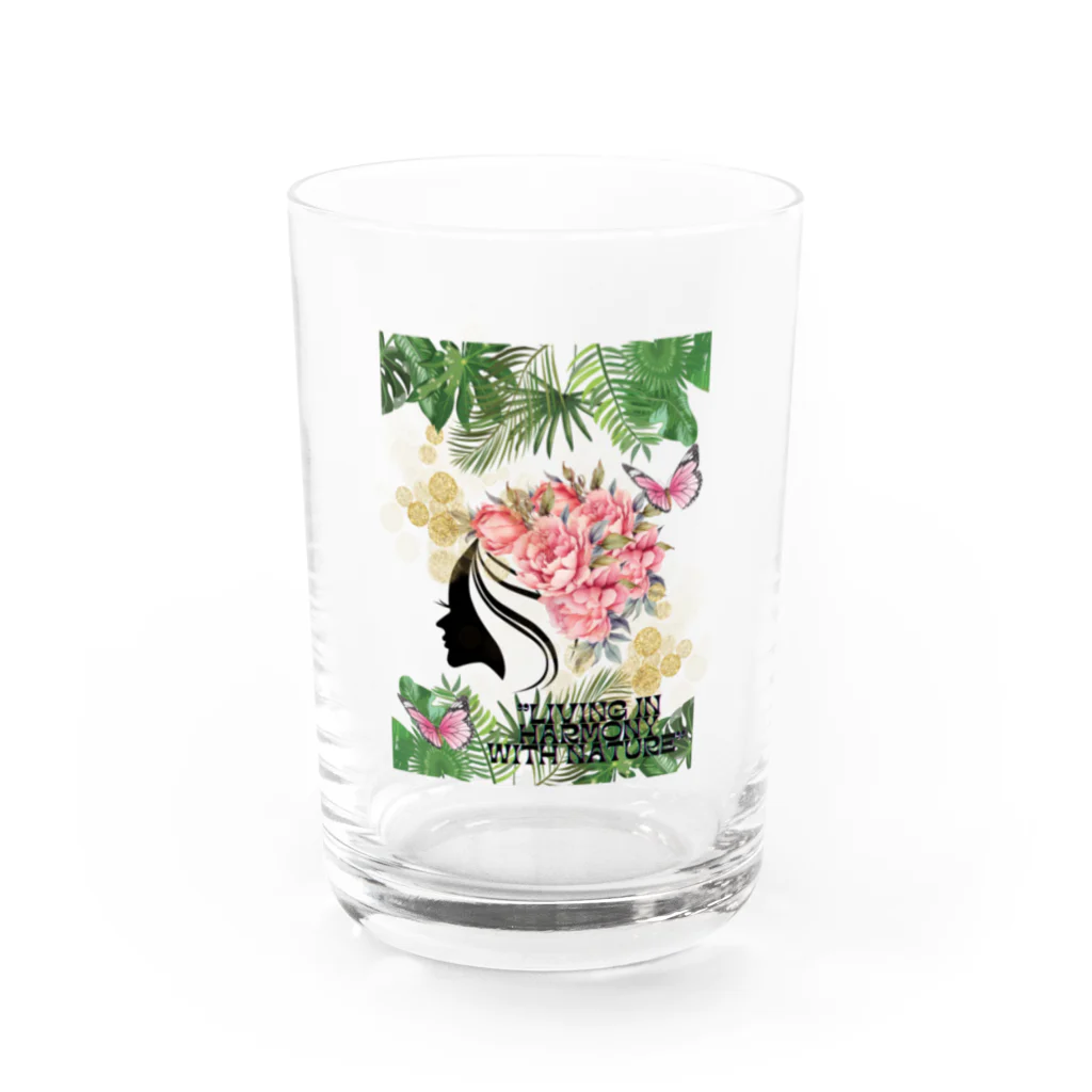 cammy_のLIVING IN HARMONY WITH NATURE Water Glass :front