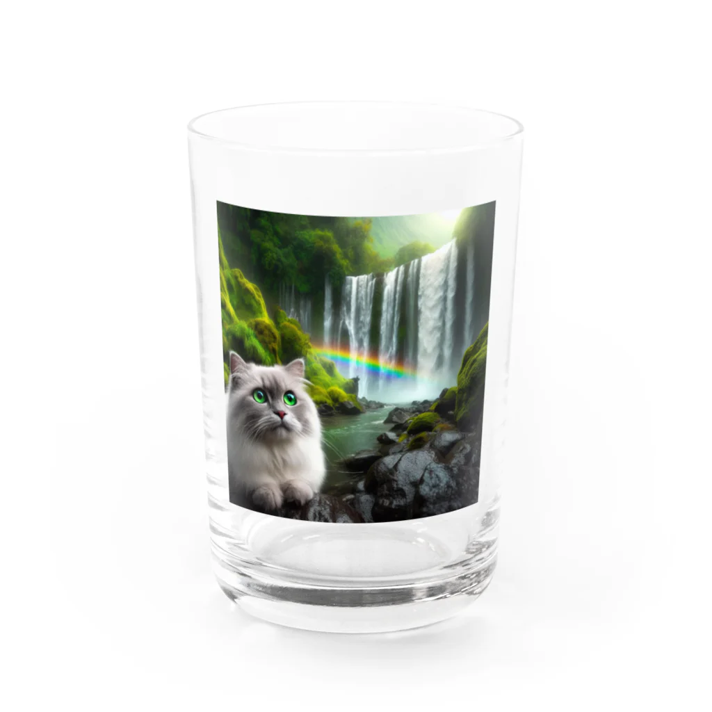 ニャーちゃんショップのレインボーキャット Water Glass :front