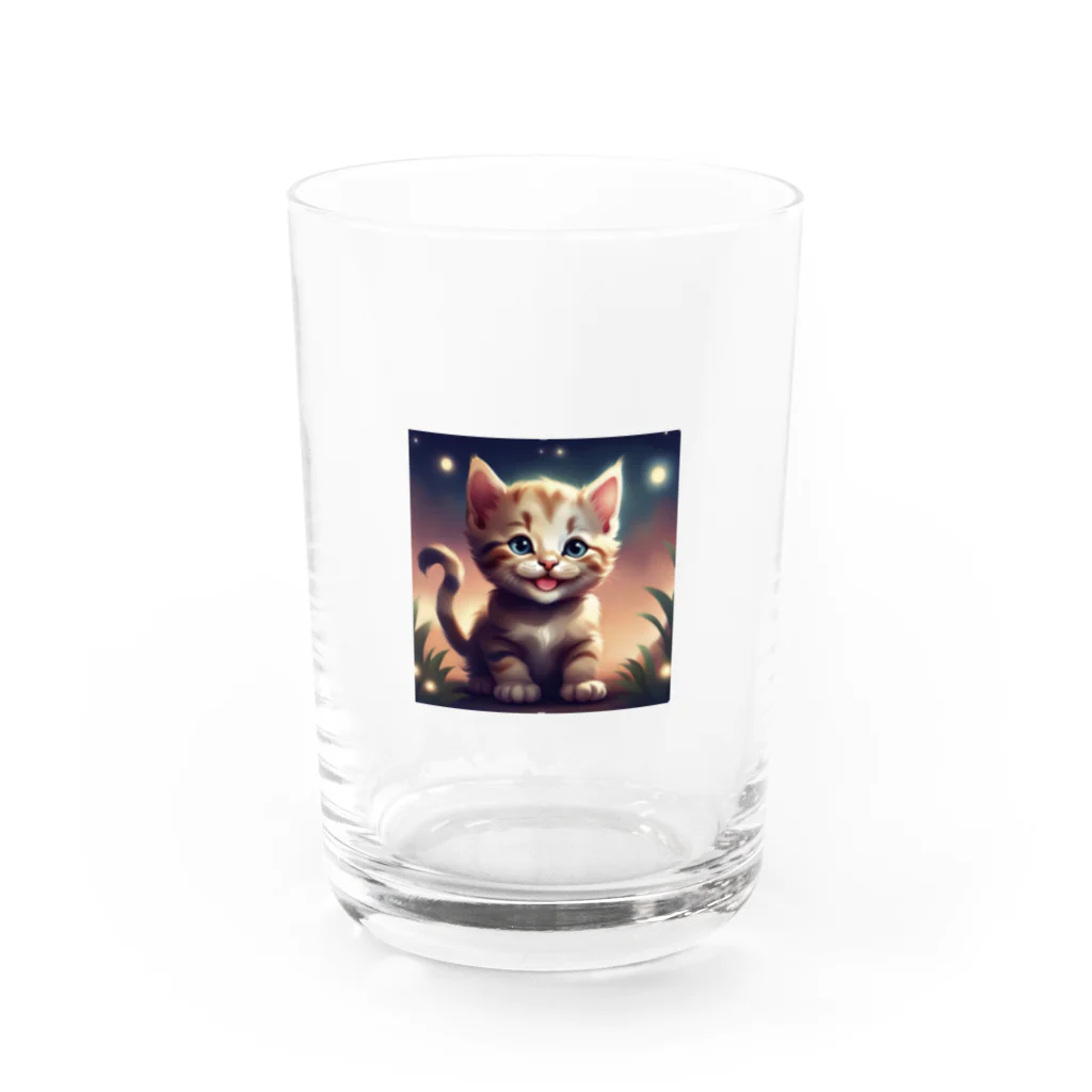 オタカラ館の笑顔の子猫グッズ グラス前面