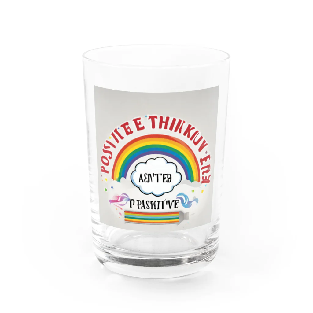 "Positive Thinking"のPositiveThinking Water Glass :front