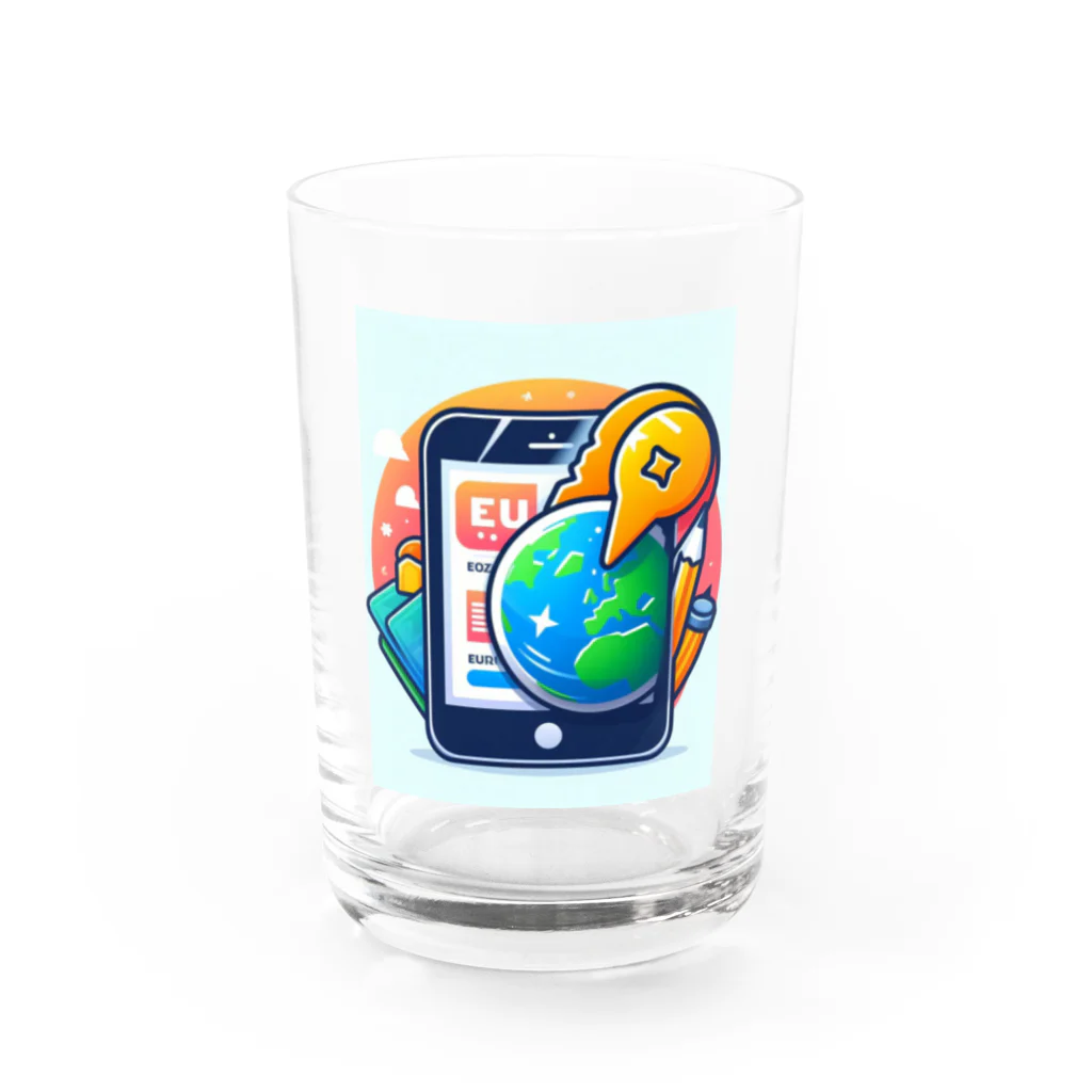 ワンダーワールド・ワンストップのスマホとユニークなキャラクター Water Glass :front