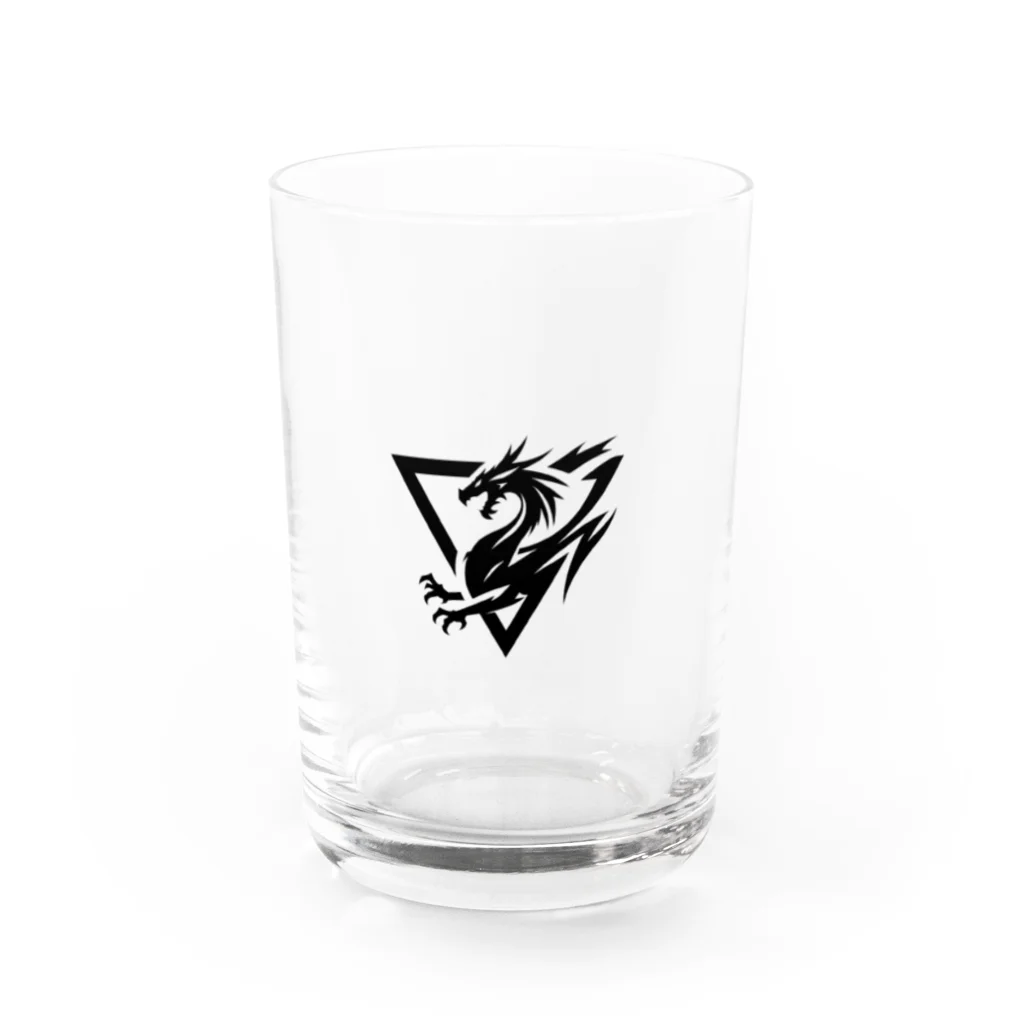 8ball.AI.artの襲うドラゴン　ロゴ Water Glass :front