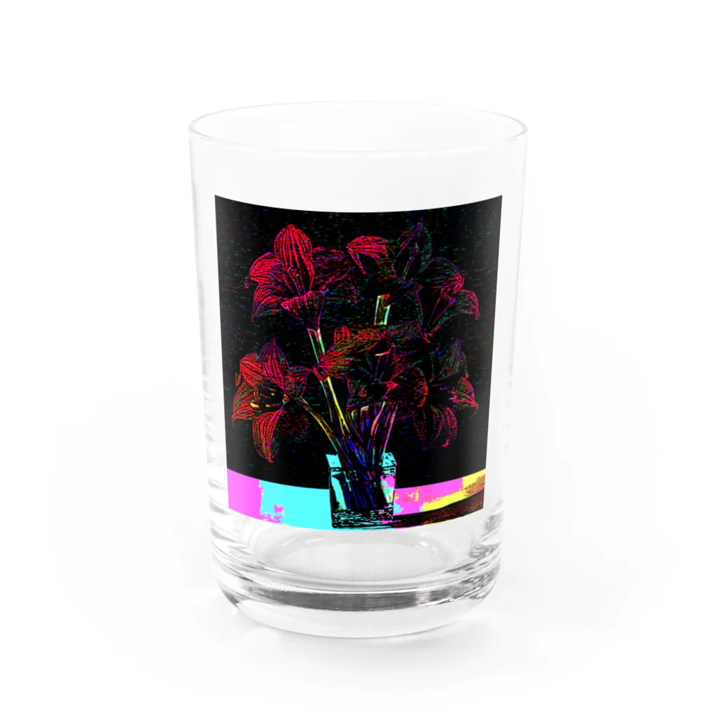 水草のサイケデリックなアマリリス Ⅱ Water Glass :front