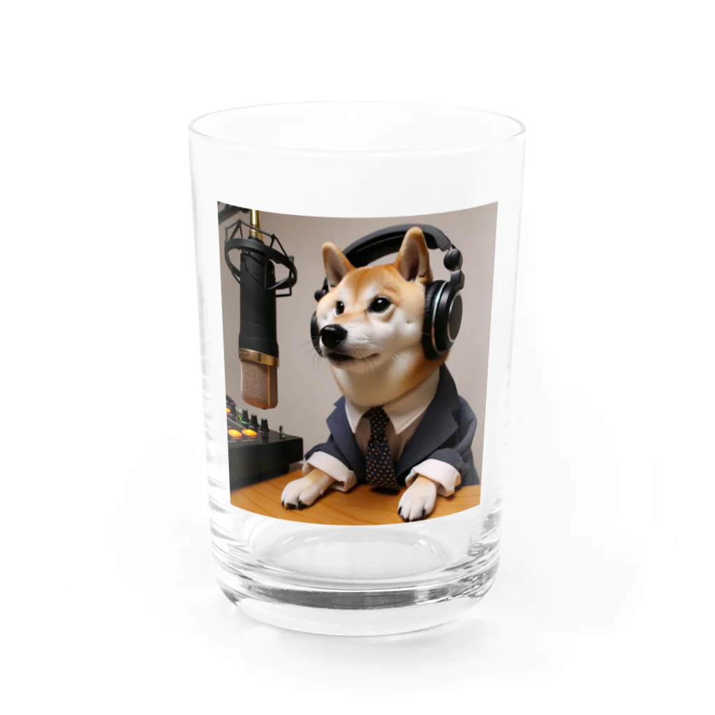 0416artの柴犬ラジオ Water Glass :front