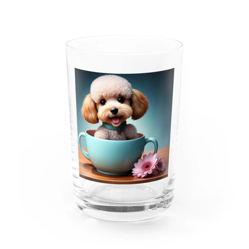 Công ty tròn quây quâyのティーカッププードルのプー太 Water Glass :front