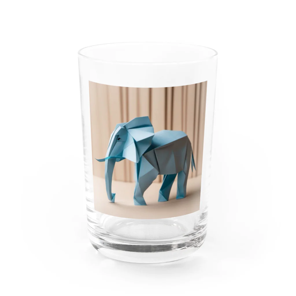 Hamatsukiの象（折り紙風アート） グラス前面