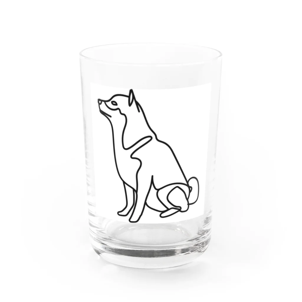 abiko328の柴犬トレジャーズ　ブラック Water Glass :front