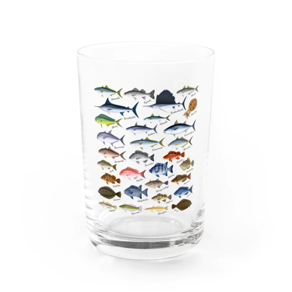 猫と釣り人のSaltwater fish_2W Water Glass :front