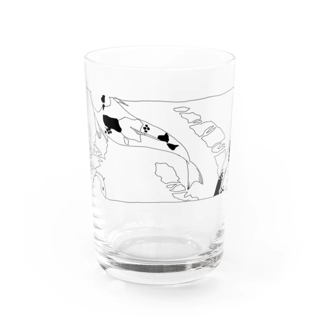 るるる自動車の錦鯉1 Water Glass :front