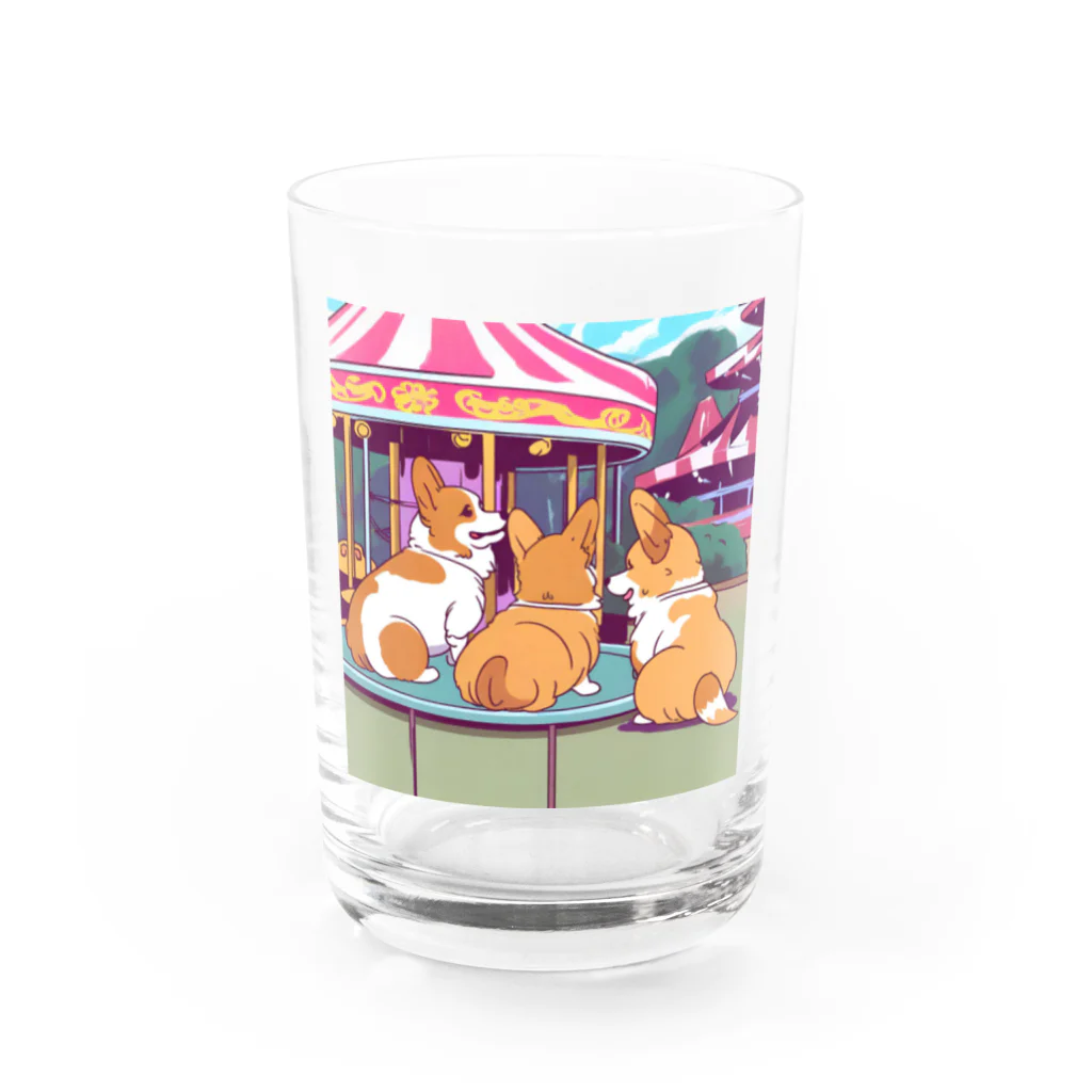 Cute dogsのI love my dogs Water Glass :front