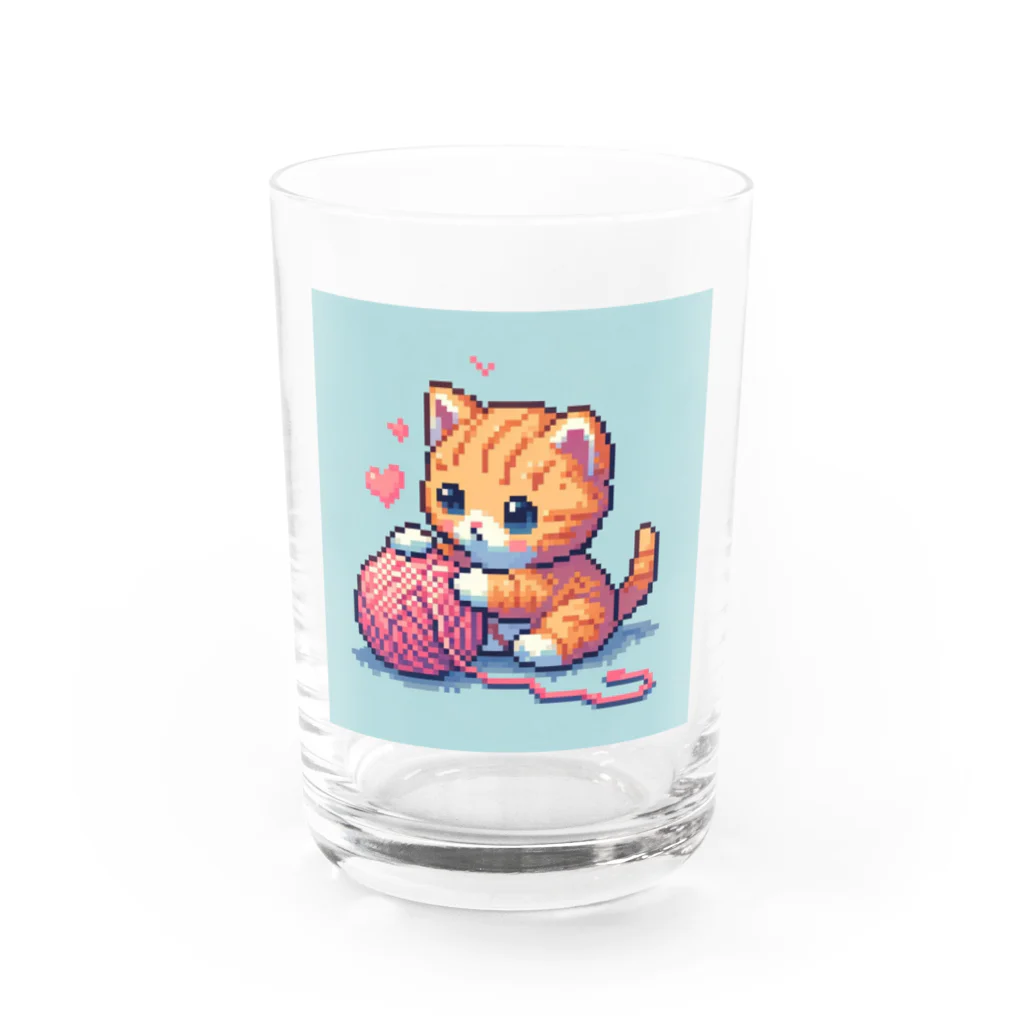 ワワジジドットクラブのドット子猫A Water Glass :front