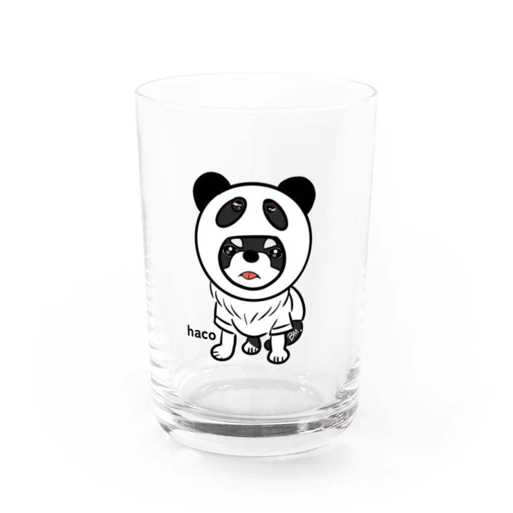 bmdesign_worksのチワワのhacoちゃん（パンダ） Water Glass :front