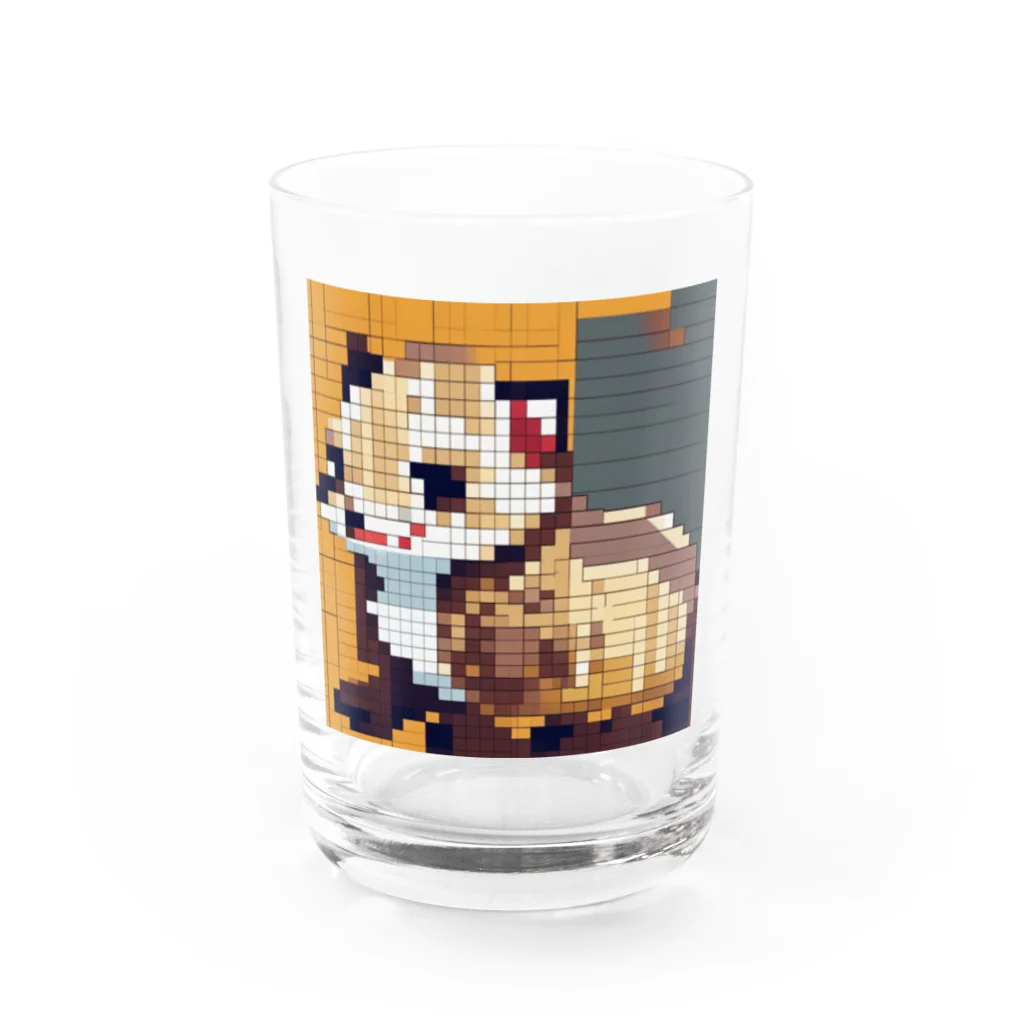 koba777のドット絵イタチ Water Glass :front