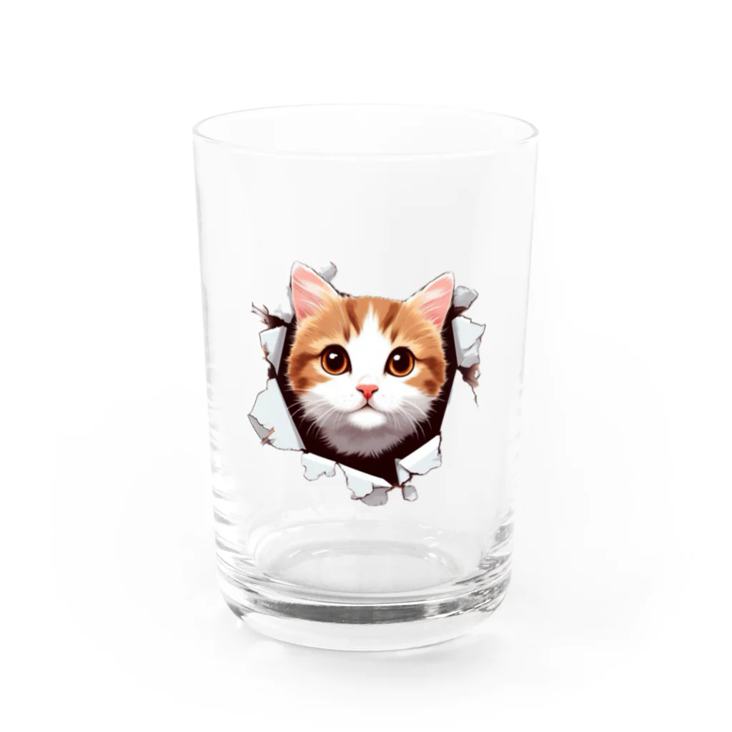 飛び出す！アニマルショップの飛び出す猫 Water Glass :front