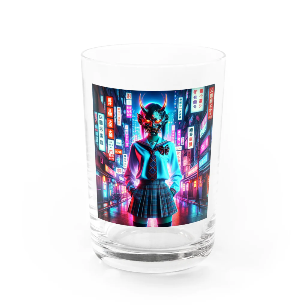 Hayate Kawakami オリジナルの般若女子高生 Water Glass :front