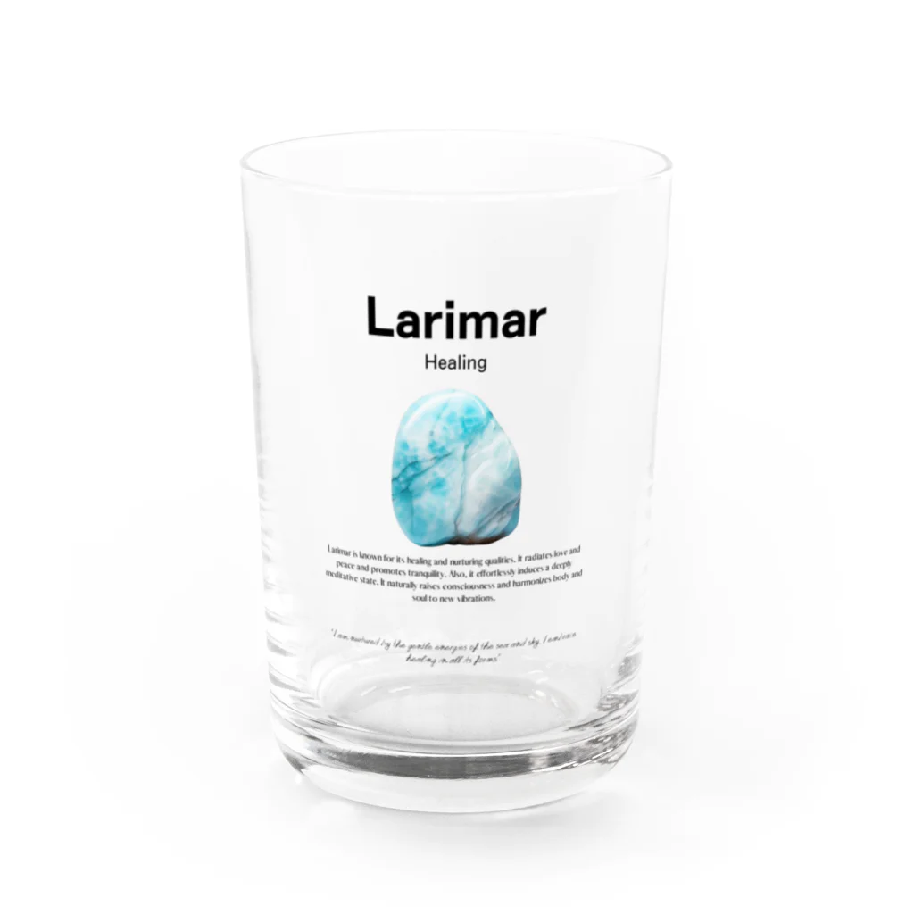 奏桃服店のラリマー・ヒーリング・ストーン Water Glass :front