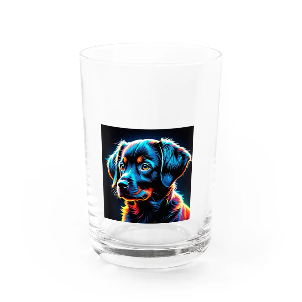 dcgnori／ワンコ画像のプリズムシャドードッグ Water Glass :front